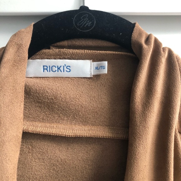 Rickis faux suede waterfall front jacket, size XL - Picture 3 of 5